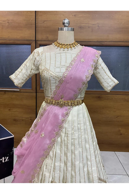 దక్షిణ భారత పండుగ సాంప్రదాయ హాఫ్ చీర (ఛవి) 