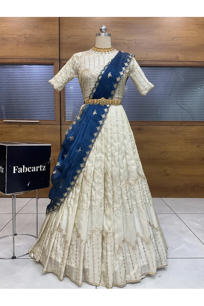 దక్షిణ భారత పండుగ సాంప్రదాయ హాఫ్ చీర (ఛవి) 