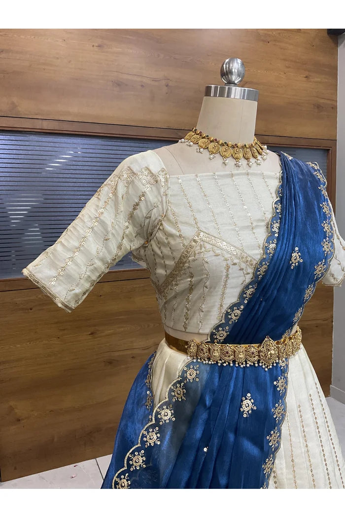 దక్షిణ భారత పండుగ సాంప్రదాయ హాఫ్ చీర (ఛవి) 