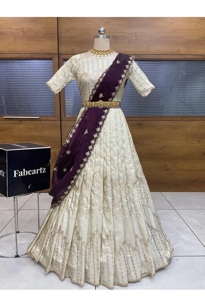 దక్షిణ భారత పండుగ సాంప్రదాయ హాఫ్ చీర (ఛవి) 