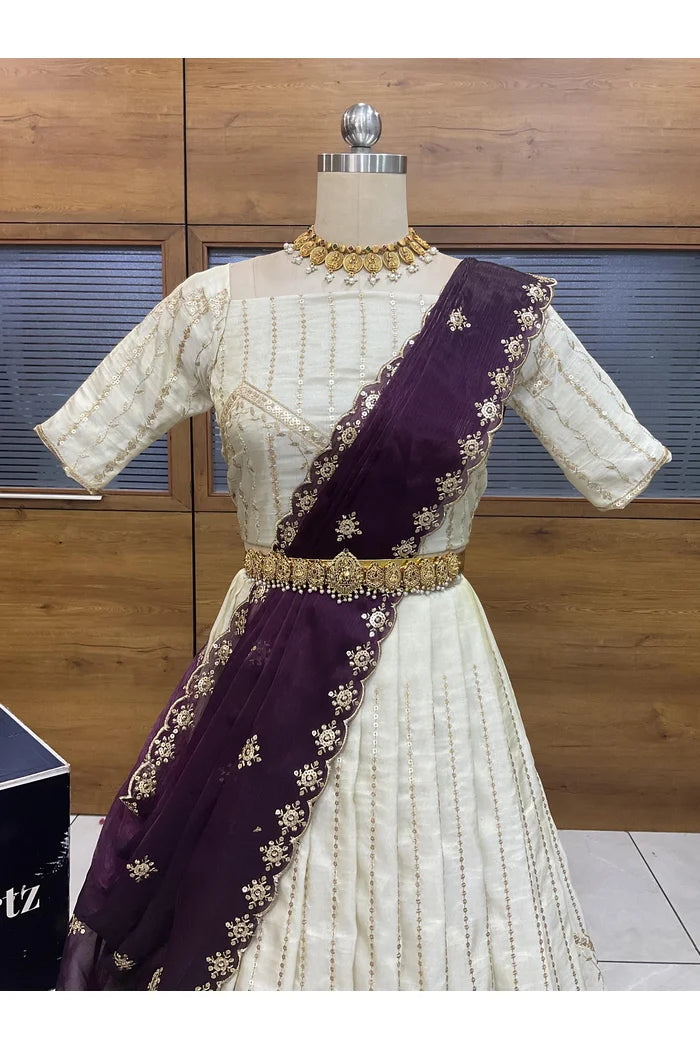 దక్షిణ భారత పండుగ సాంప్రదాయ హాఫ్ చీర (ఛవి) 