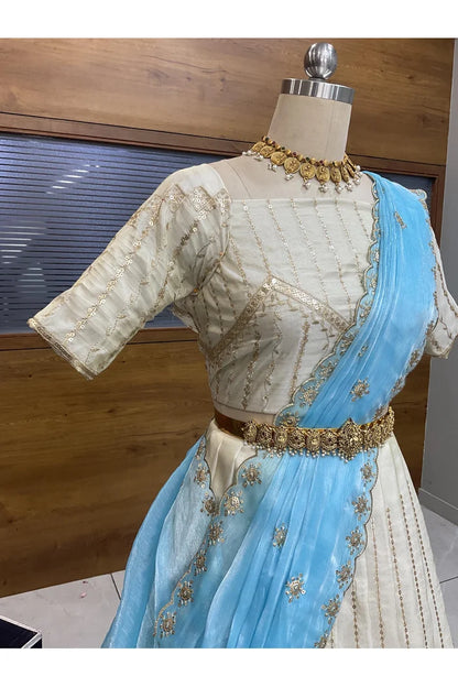 దక్షిణ భారత పండుగ సాంప్రదాయ హాఫ్ చీర (ఛవి) 