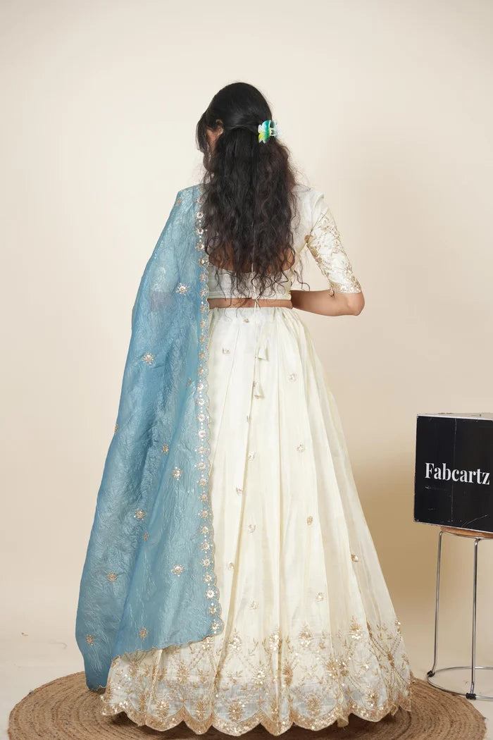 దక్షిణ భారత పండుగ సాంప్రదాయ హాఫ్ చీర (ఛవి) 