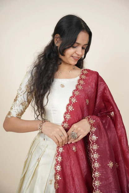 దక్షిణ భారత పండుగ సాంప్రదాయ హాఫ్ చీర (ఛవి) 