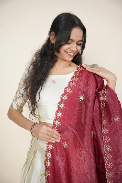 దక్షిణ భారత పండుగ సాంప్రదాయ హాఫ్ చీర (ఛవి) 