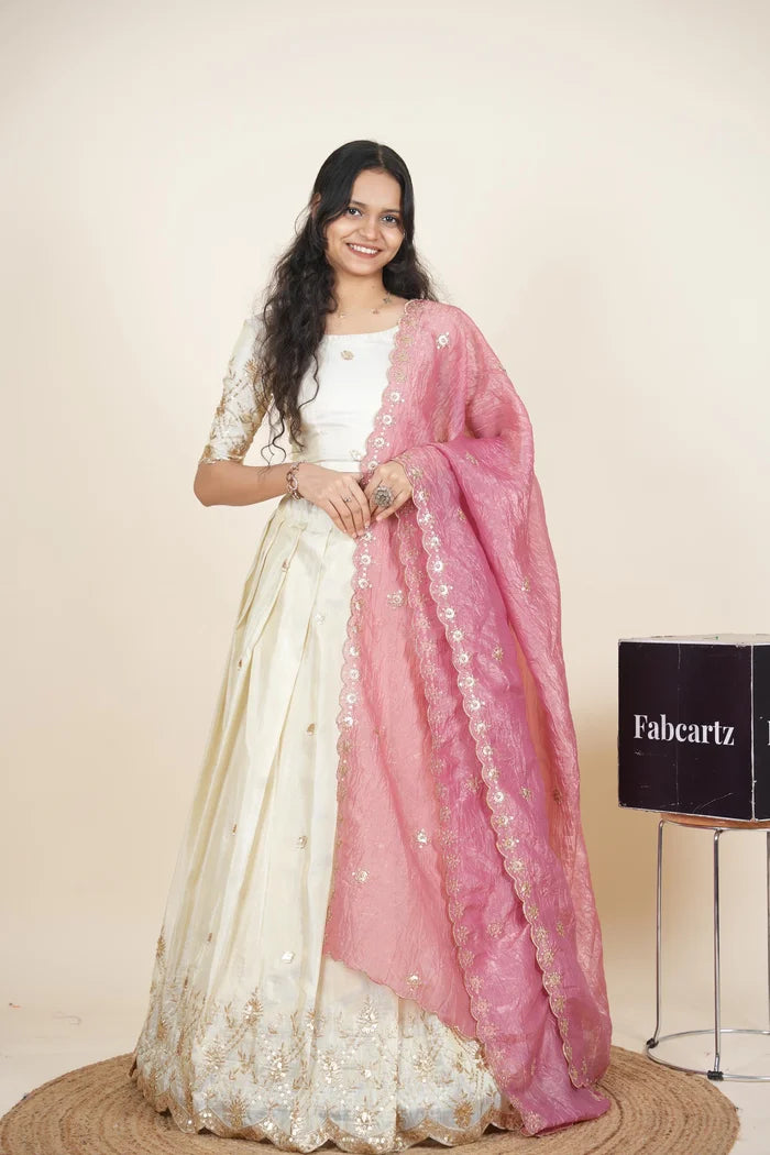 దక్షిణ భారత పండుగ సాంప్రదాయ హాఫ్ చీర (ఛవి) 