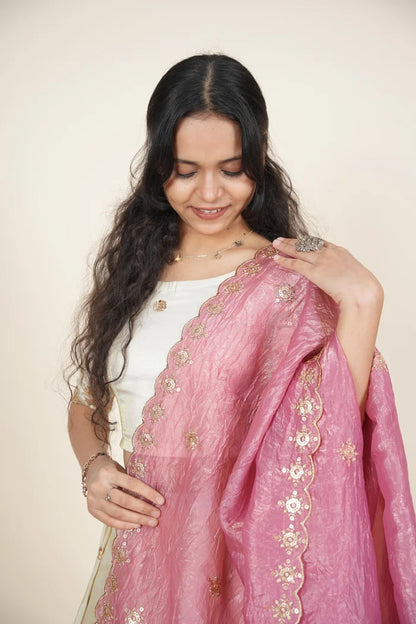 దక్షిణ భారత పండుగ సాంప్రదాయ హాఫ్ చీర (ఛవి) 