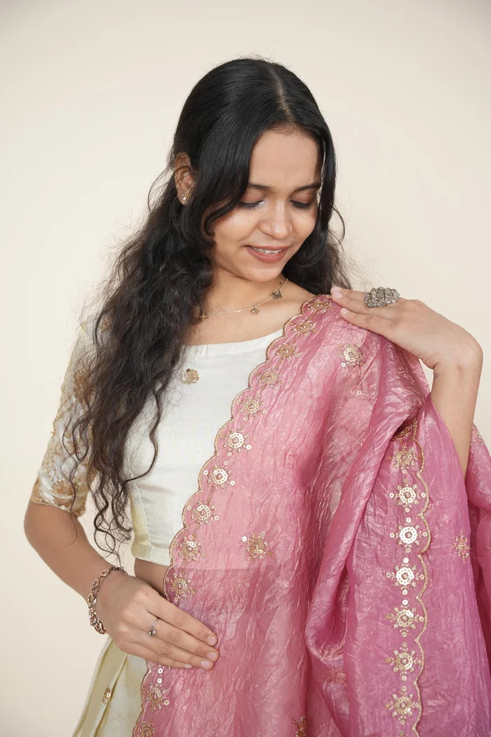 దక్షిణ భారత పండుగ సాంప్రదాయ హాఫ్ చీర (ఛవి) 