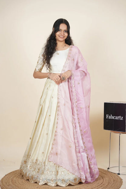 దక్షిణ భారత పండుగ సాంప్రదాయ హాఫ్ చీర (ఛవి) 