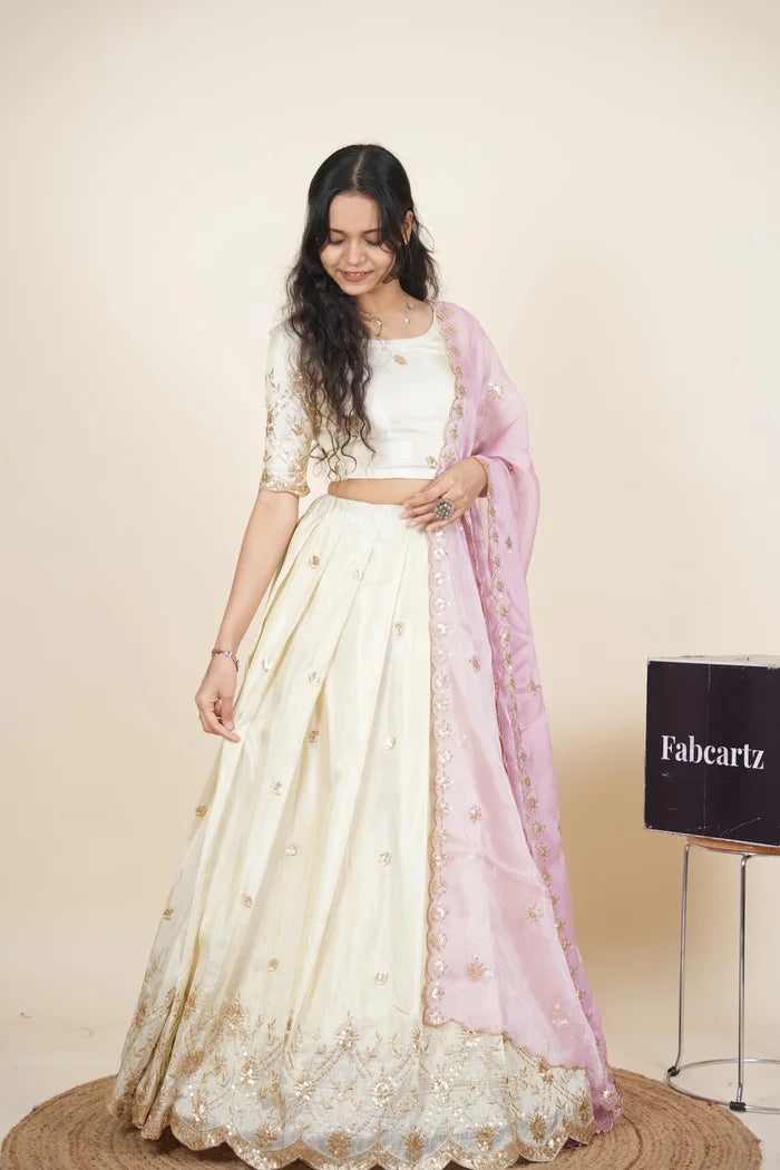 దక్షిణ భారత పండుగ సాంప్రదాయ హాఫ్ చీర (ఛవి) 