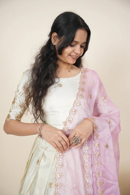 దక్షిణ భారత పండుగ సాంప్రదాయ హాఫ్ చీర (ఛవి) 