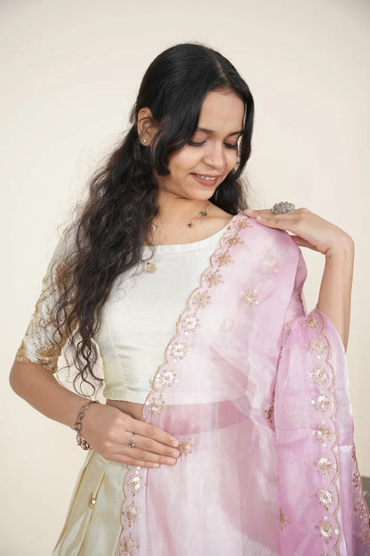 దక్షిణ భారత పండుగ సాంప్రదాయ హాఫ్ చీర (ఛవి) 