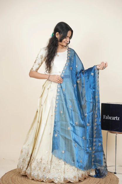 దక్షిణ భారత పండుగ సాంప్రదాయ హాఫ్ చీర (ఛవి) 