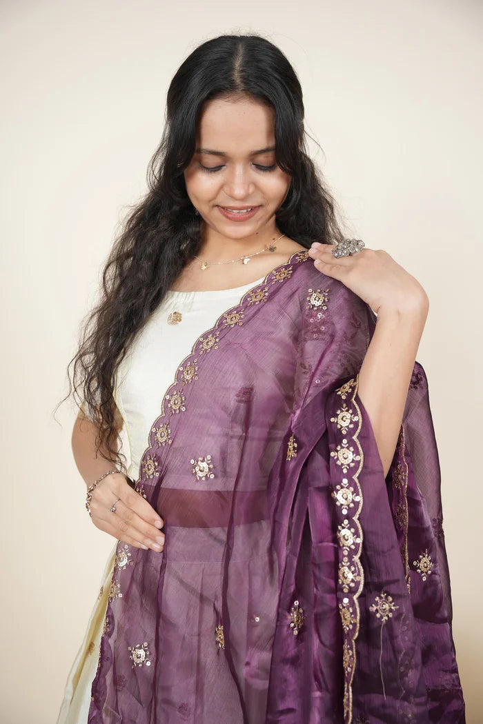 దక్షిణ భారత పండుగ సాంప్రదాయ హాఫ్ చీర (ఛవి) 