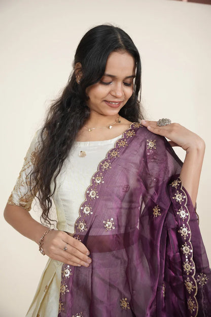 దక్షిణ భారత పండుగ సాంప్రదాయ హాఫ్ చీర (ఛవి) 