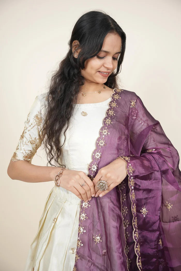 దక్షిణ భారత పండుగ సాంప్రదాయ హాఫ్ చీర (ఛవి) 