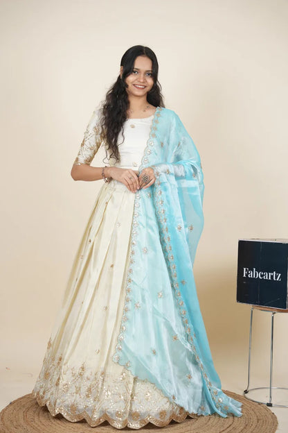 దక్షిణ భారత పండుగ సాంప్రదాయ హాఫ్ చీర (ఛవి) 