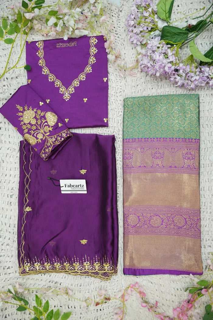 దక్షిణ భారత పండుగ సాంప్రదాయ హాఫ్ చీర (ఛవి) 