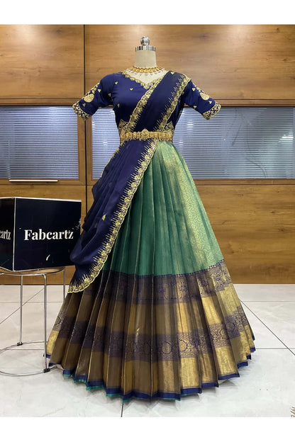 దక్షిణ భారత పండుగ సాంప్రదాయ హాఫ్ చీర (ఛవి) 