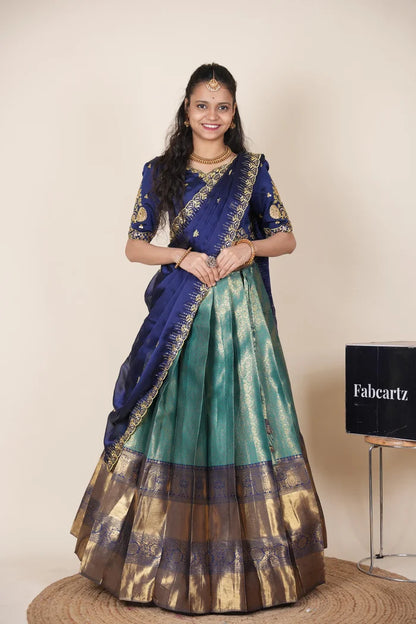 దక్షిణ భారత పండుగ సాంప్రదాయ హాఫ్ చీర (ఛవి) 