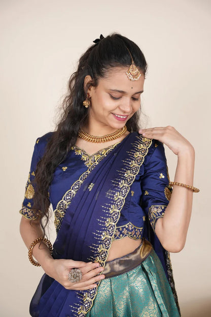 దక్షిణ భారత పండుగ సాంప్రదాయ హాఫ్ చీర (ఛవి) 