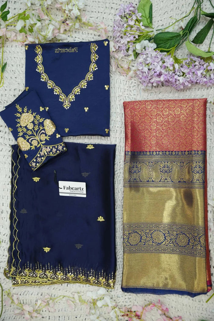 దక్షిణ భారత పండుగ సాంప్రదాయ హాఫ్ చీర (ఛవి) 