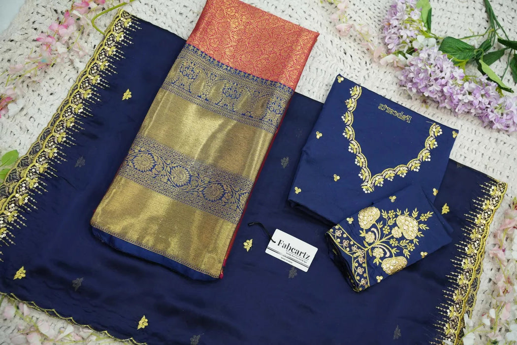 దక్షిణ భారత పండుగ సాంప్రదాయ హాఫ్ చీర (ఛవి) 