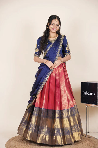 దక్షిణ భారత పండుగ సాంప్రదాయ హాఫ్ చీర (ఛవి) 