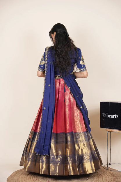 దక్షిణ భారత పండుగ సాంప్రదాయ హాఫ్ చీర (ఛవి) 