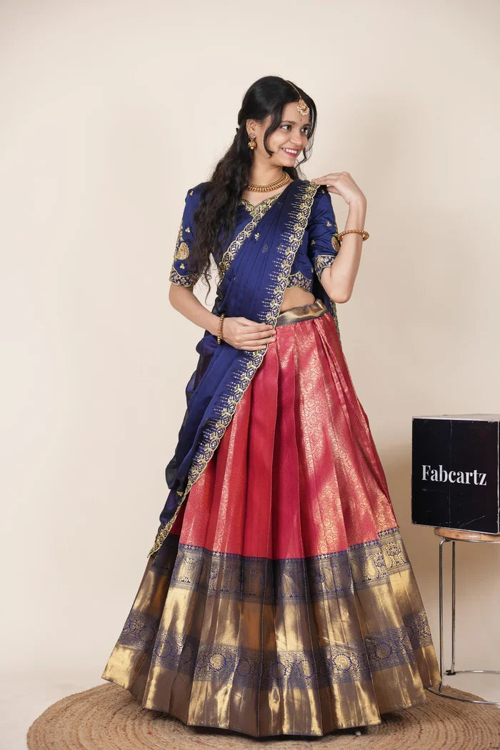 దక్షిణ భారత పండుగ సాంప్రదాయ హాఫ్ చీర (ఛవి) 