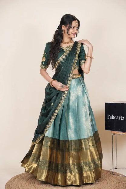 దక్షిణ భారత పండుగ సాంప్రదాయ హాఫ్ చీర (ఛవి) 