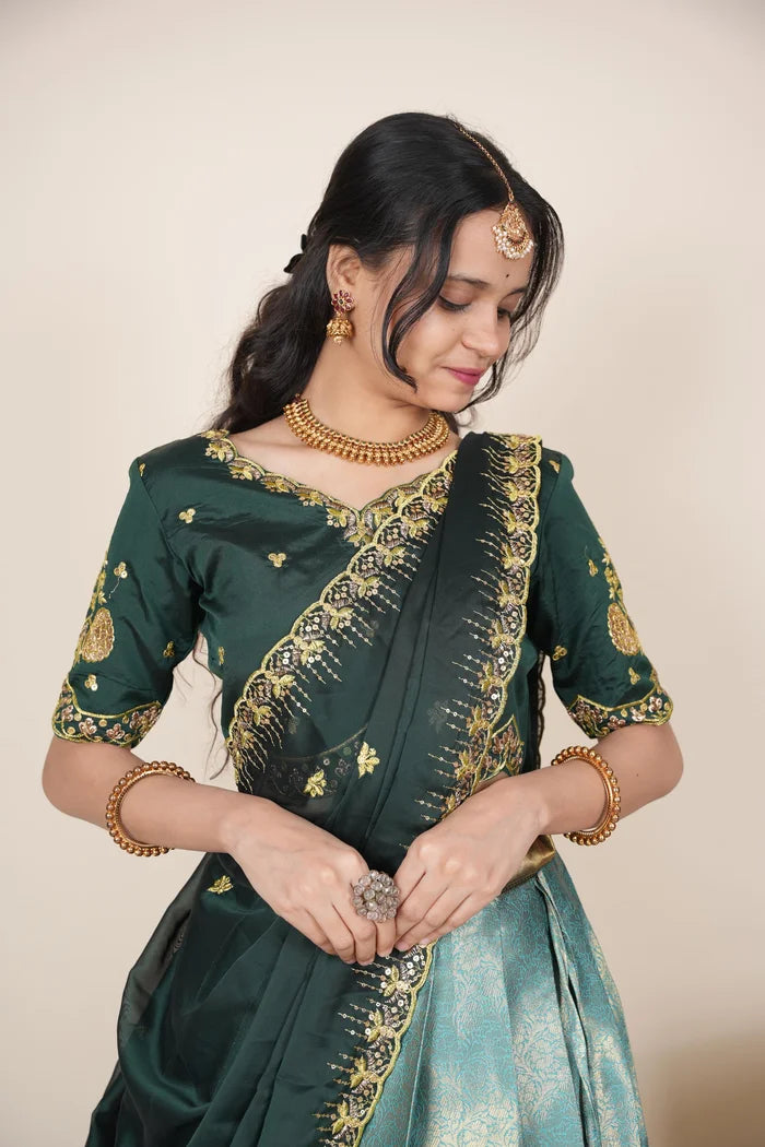 దక్షిణ భారత పండుగ సాంప్రదాయ హాఫ్ చీర (ఛవి) 