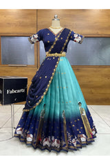 దక్షిణ భారత పండుగ సాంప్రదాయ హాఫ్ చీర (ఛవి) 