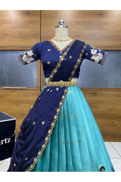 దక్షిణ భారత పండుగ సాంప్రదాయ హాఫ్ చీర (ఛవి) 