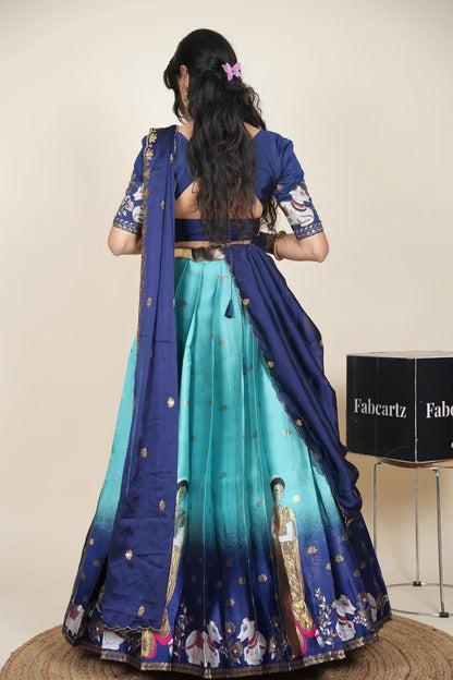 దక్షిణ భారత పండుగ సాంప్రదాయ హాఫ్ చీర (ఛవి) 