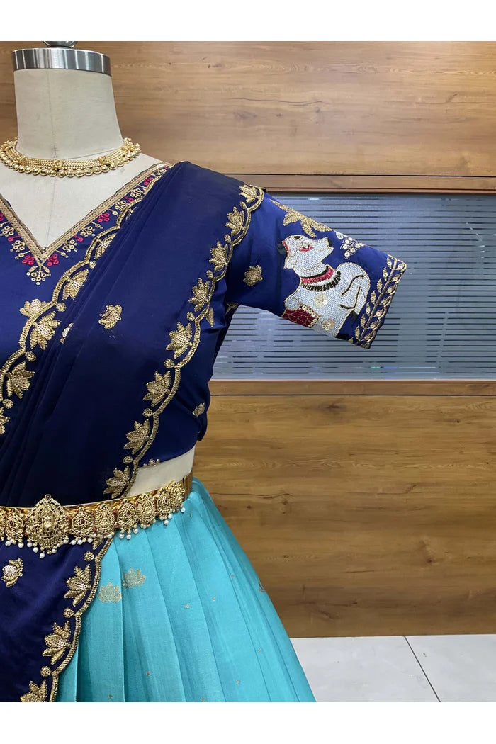 దక్షిణ భారత పండుగ సాంప్రదాయ హాఫ్ చీర (ఛవి) 