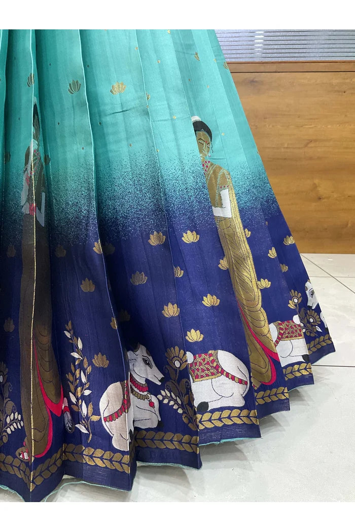 దక్షిణ భారత పండుగ సాంప్రదాయ హాఫ్ చీర (ఛవి) 