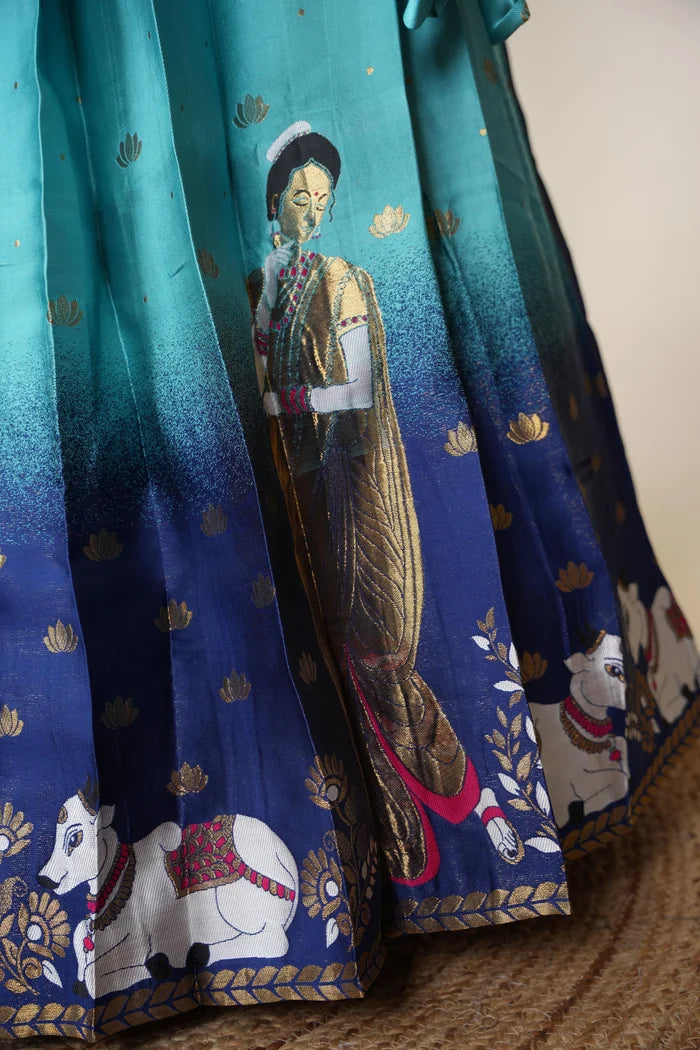 దక్షిణ భారత పండుగ సాంప్రదాయ హాఫ్ చీర (ఛవి) 