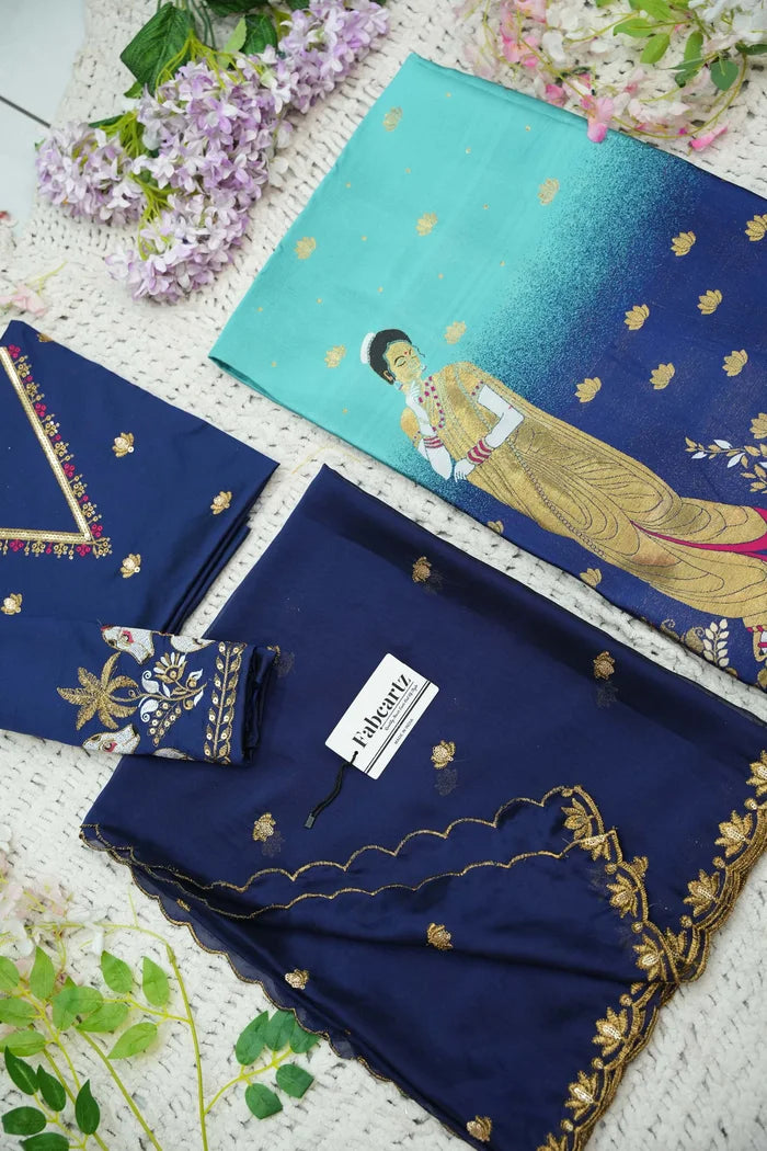 దక్షిణ భారత పండుగ సాంప్రదాయ హాఫ్ చీర (ఛవి) 