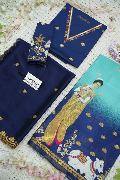 దక్షిణ భారత పండుగ సాంప్రదాయ హాఫ్ చీర (ఛవి) 