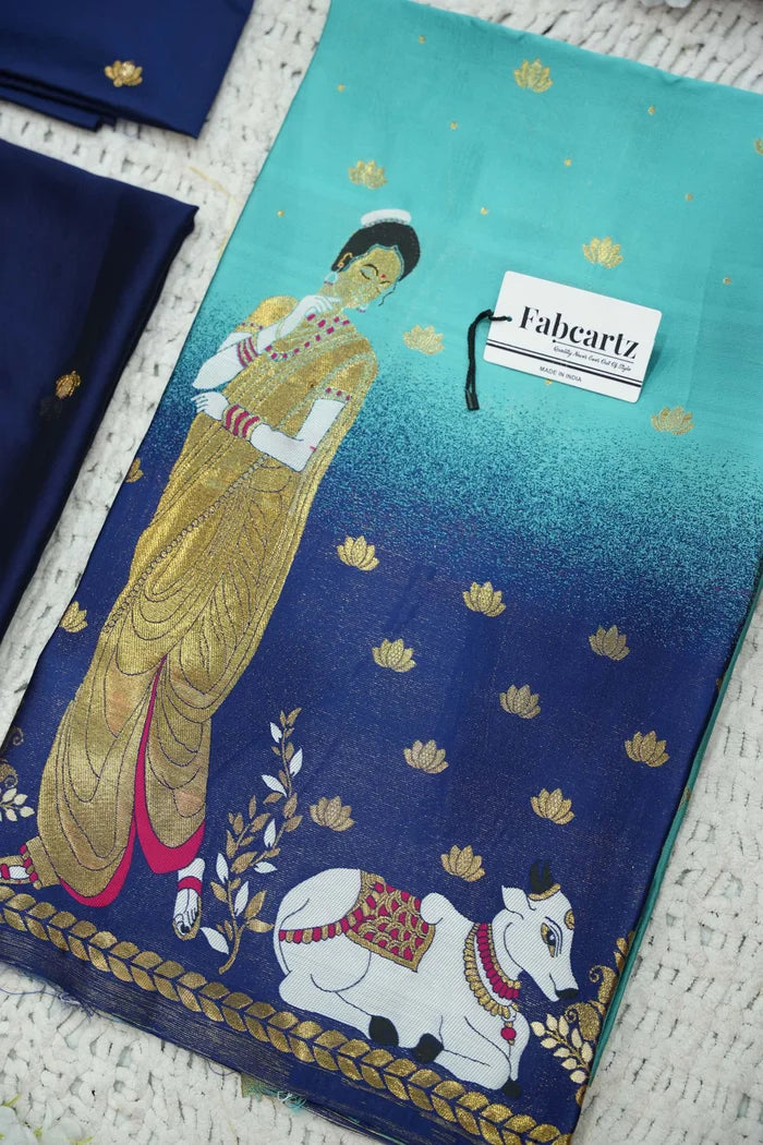 దక్షిణ భారత పండుగ సాంప్రదాయ హాఫ్ చీర (ఛవి) 