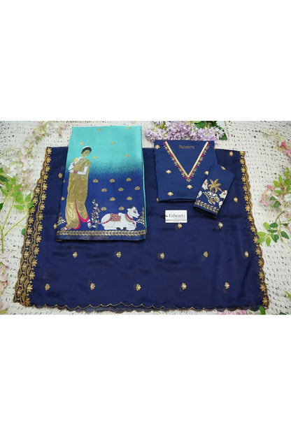 దక్షిణ భారత పండుగ సాంప్రదాయ హాఫ్ చీర (ఛవి) 