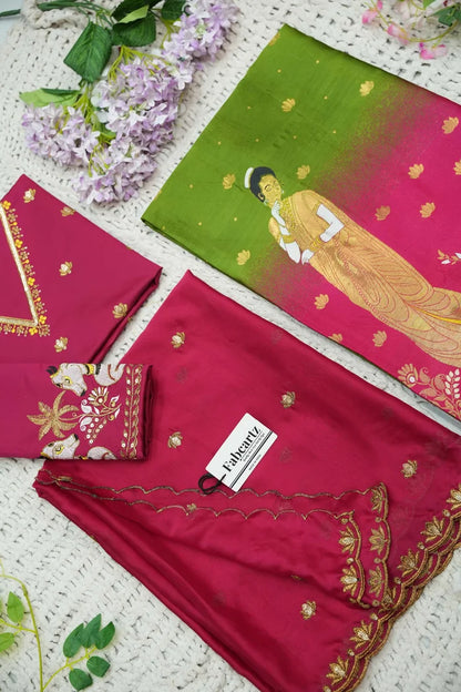 దక్షిణ భారత పండుగ సాంప్రదాయ హాఫ్ చీర (ఛవి) 