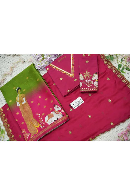 దక్షిణ భారత పండుగ సాంప్రదాయ హాఫ్ చీర (ఛవి) 