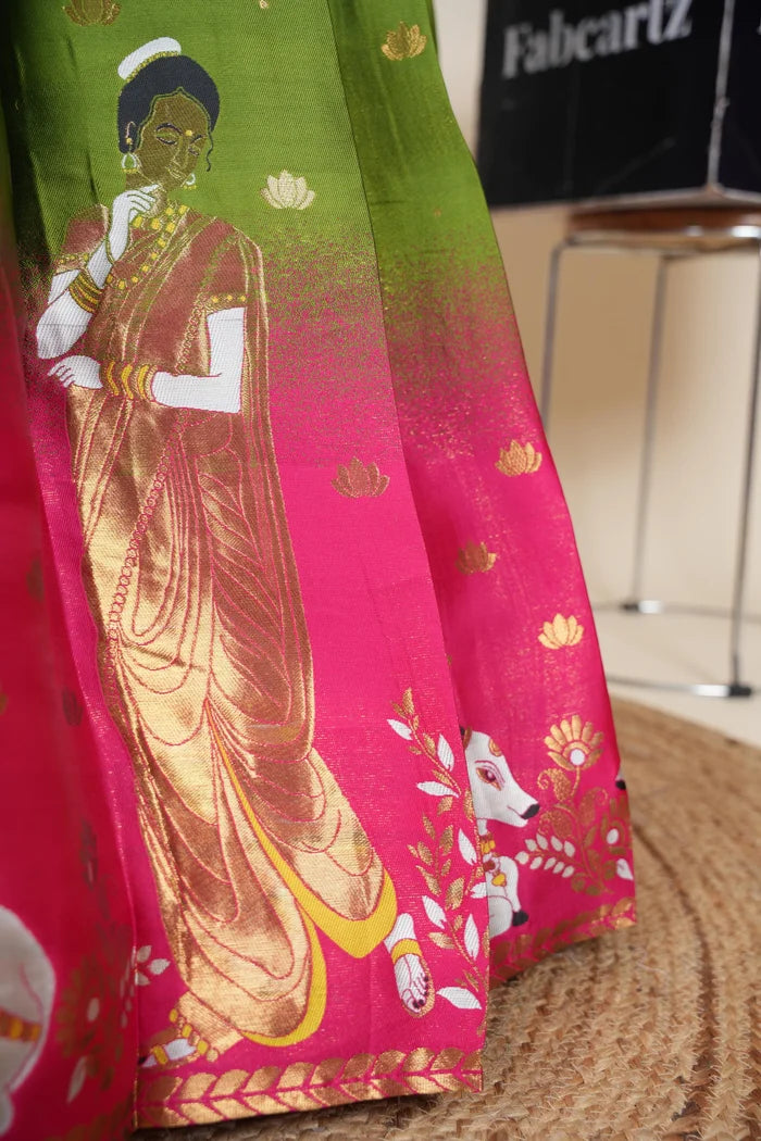 దక్షిణ భారత పండుగ సాంప్రదాయ హాఫ్ చీర (ఛవి) 