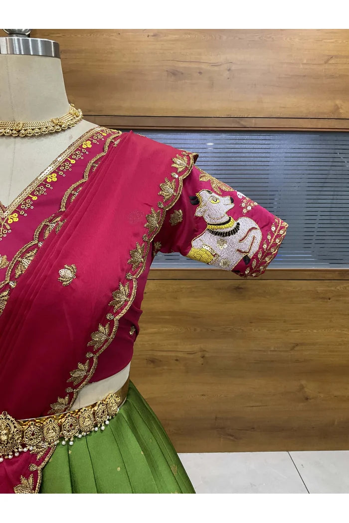 దక్షిణ భారత పండుగ సాంప్రదాయ హాఫ్ చీర (ఛవి) 