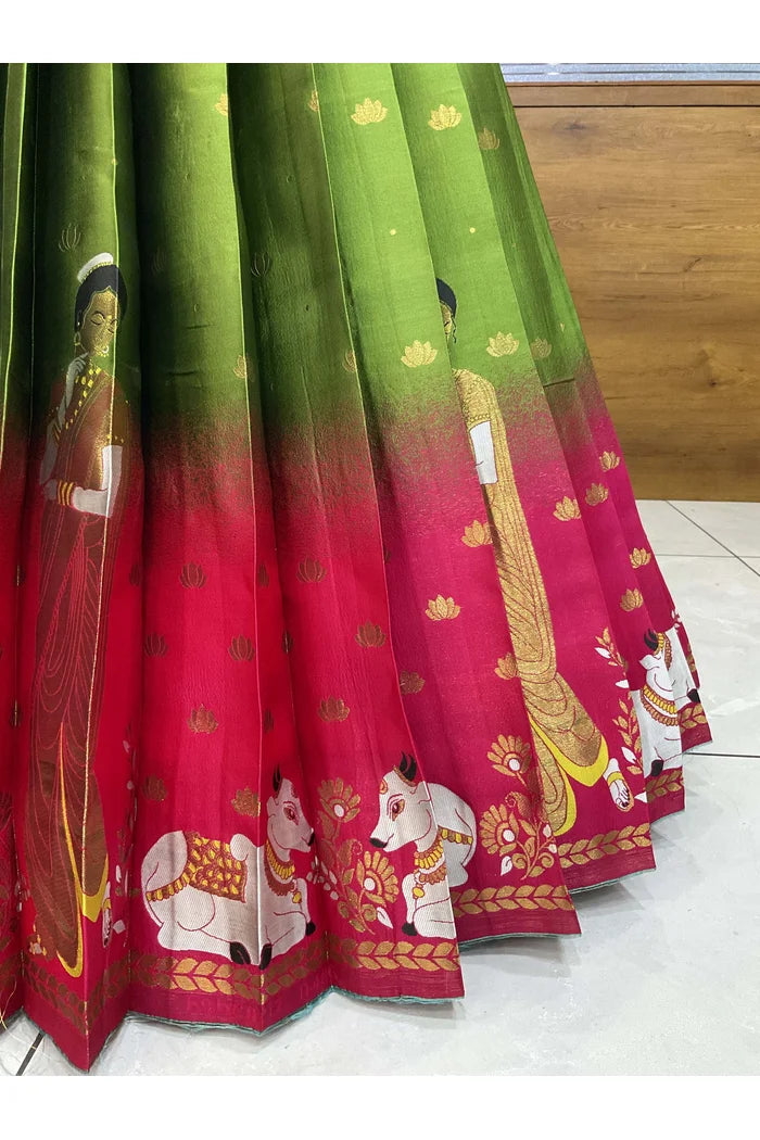 దక్షిణ భారత పండుగ సాంప్రదాయ హాఫ్ చీర (ఛవి) 