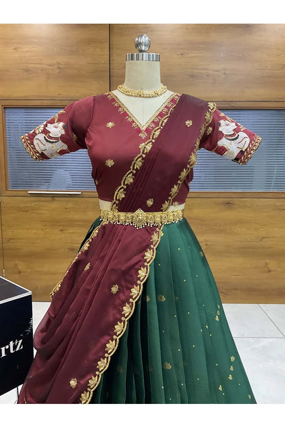 దక్షిణ భారత పండుగ సాంప్రదాయ హాఫ్ చీర (ఛవి) 