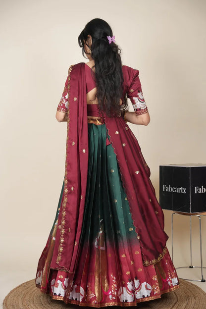 దక్షిణ భారత పండుగ సాంప్రదాయ హాఫ్ చీర (ఛవి) 