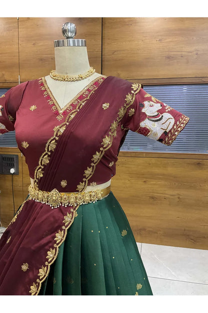 దక్షిణ భారత పండుగ సాంప్రదాయ హాఫ్ చీర (ఛవి) 